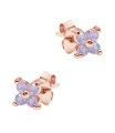 Four Petal Flower Silver Stud Earring STS-6159